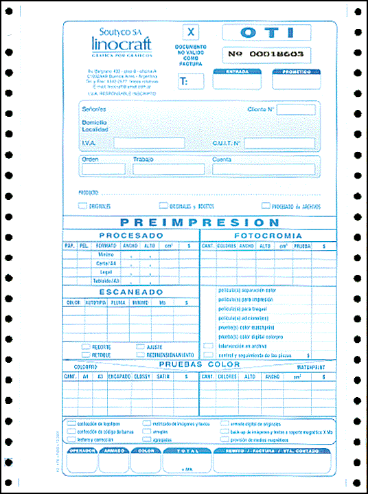 Formulario continuo - Imprenta de formularios